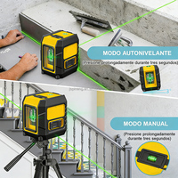 Niveau laser rotatif professionnel avec ligne verte à 2 points, auto-nivelant, lignes croisées et verticales pour la construction