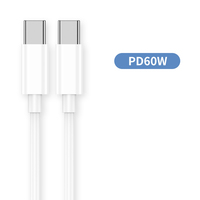 Câble USB C vers USB C pour Samsung S20 Xiaomi PD 60W Câble de charge rapide pour MacBook Pro iPad Pro pour iPhone Chargeur Type C