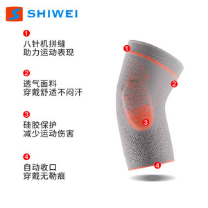 Rodilleras y coderas Shiwei con tejido 3D para absorción de impactos, soporte para bádminton, deportes, unisex, ajuste universal. - Product Image 5