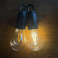 Lampe de camping solaire rechargeable LED étanche IP65 pour extérieur avec ampoule LED blanc chaud, portable pour cour et tente