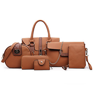 กระเป๋าถือดีไซน์เนอร์ขายส่ง ชุด 6 ใบใน 1 เซ็ต ชุดกระเป๋าถือผู้หญิง - Product Image 5