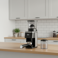 Moulin à café électrique intelligent à écran tactile, capacité de 2 à 12 tasses, trémie quantitative de 300 g, broyeur conique en acier inoxydable, usage domestique et commercial