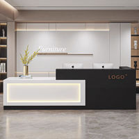 Comptoir de caisse de réception moderne simple Bureau de consultation de bar d'angle de salon de beauté peint pour le bureau