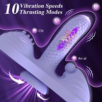Sitz- und Reit-Vibrator mit Heizfunktion, Stoßfunktion, G-Punkt-, Anal- und Klitoris-Stimulator, Strap-on Dildo-Vibrator für Frauen