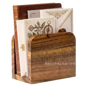 Wooden <b>Desktop</b> Letter Holder Solid Wood Office Mail Organizer Single Layer <b>Shelf</b> Storage Rack For Documents And Envelopes - Product Image 1