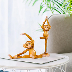 Adornos de resina estilo pastoral con diseño de mono de yoga americano para mueble de TV, entrada, mueble para vinos y decoración de animales - Product Image 3