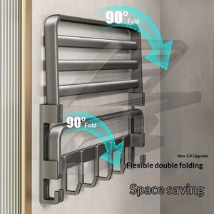 <span class=keywords><strong>Toallero</strong></span> <span class=keywords><strong>de</strong></span> Aluminio Gris Metálico Pulido Espejo, <span class=keywords><strong>Sin</strong></span> Perforación, Estilo Lujo Ligero, Estante <span class=keywords><strong>de</strong></span> Almacenamiento para Baño y Sala <span class=keywords><strong>de</strong></span> Maquillaje - Product Image 3