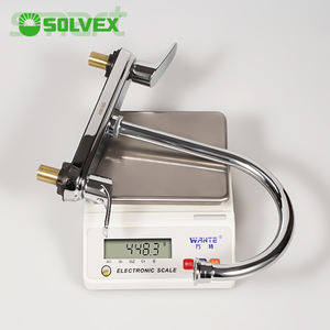 Robinet de cuisine SOLVEX, vente chaude, robinet en laiton pour porte d'usine, montage <span class=keywords><strong>sur</strong></span> plan, 3 trous, chromé, double poignée, robinet mélangeur moderne, hôtel, centre commercial - Product Image 3