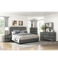 Lit Double King/Queen en MDF et Mélamine, Multifonctionnel, Minimaliste, Résistant à l'Humidité, pour Chambre à Coucher d'Appartement - Vente en Gros