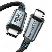 Câble USB 3.2 Gen2 Type C 20 Gbps, câble USB C multifonction, câble tressé personnalisé en usine, PD 3.1, charge rapide, câble USBC vers USBC 240W
