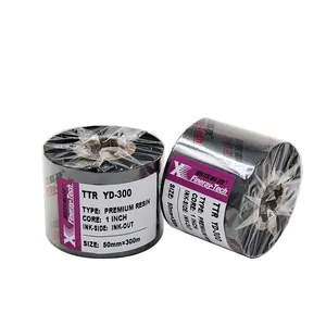 1 Inch & 1/2 Inch Bar Code Printing Tape Resin Barcode Ribbon Thermal Transfer Label Printing Barcode Ribbon
