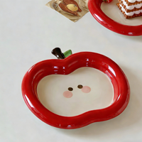 Assiette à pommes célèbre sur Internet |   Plateau de rangement pour bijoux en céramique, design élégant et de haute qualité, plateau pour bougies d'aromathérapie, assiette à dessert de luxe