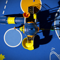 Ensemble d'équipements de jeux d'extérieur pour enfants et tout-petits avec toboggan et balançoire, haute capacité, idéal pour parcs d'aventure et centres commerciaux