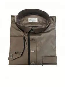 Nuovo Design Yibaoli: Abito da Preghiera Arabo per Uomo, Thobe a Maniche Lunghe <span class=keywords><strong>con</strong></span> Colletto e Polsini per Ramadan ed Eid - Product Image 4