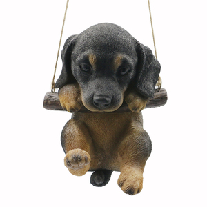 Adornos de jardín para perro, estatua de perro realista, mini colgante, escultura de perro de resina - Product Image 1