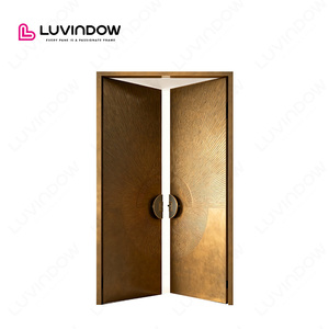 Puerta Doble de Aluminio con Arco Superior Personalizada de Lujo, Entrada al Hotel Malibu Grand Villa - Product Image 1