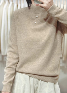 Suéter de Invierno Vintage 100% Cachemira para Mujer, Personalizable, Tejido Holgado, Cuello Redondo, Grueso, Sin Costuras y Cálido - Product Image 5