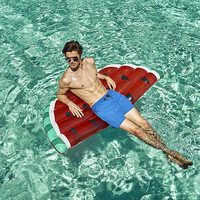 Matelas gonflable géant en forme de pastèque, flotteur de piscine en forme de pastèque, radeau de piscine en forme de tranche de pastèque de 64,9 pouces