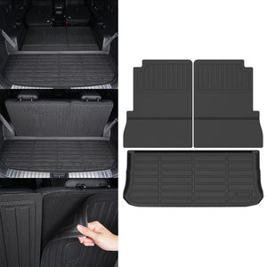 แผ่นรองพื้นรถยนต์ 3 มิติ TPE สำหรับทุกสภาพอากาศ ป้องกันเบาะหลังที่นั่งที่วางสัมภาระท้ายรถ สำหรับรถยนต์ Mercedes Benz Eqs Suv 7 ที่นั่ง ปี 2022-2025 - Product Image 1