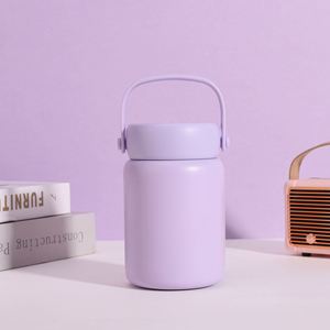 Bocal alimentaire isotherme en acier inoxydable avec logo personnalisé, anti-fuite, à large ouverture, avec poignée de transport et cuillère - Product Image 2