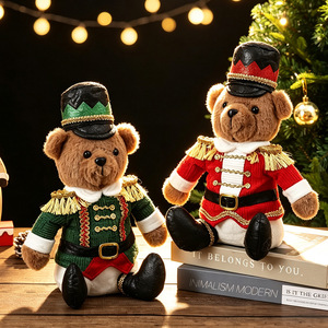Qiaoding Soldato <span class=keywords><strong>di</strong></span> <span class=keywords><strong>Natale</strong></span> Orso Schiaccianoci Seduto, Peluche Morbido e Resistente, Decorazione Natalizia per la Casa, Ornamento, Regalo - Product Image 1