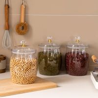 Pot en plastique transparent pour la maison, idéal pour les œufs marinés/légumes, le thé, les confiseries, l'ail, les céréales mélangées, récipient hermétique
