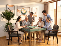 Table de Mahjong Électrique Automatique de Luxe Moderne avec Supports Métalliques et en Bois, Conception Pliante pour 4 Joueurs, Portable, Silencieuse, pour un Divertissement Optimal