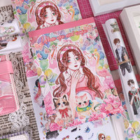 Livre d'autocollants pour adultes, 450 autocollants Washi pré-découpés, 20 papiers pour scrapbooking, autocollants pour journal de déchets, vintage