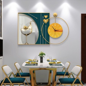 Reloj de Pared de Cristal Moderno <span class=keywords><strong>para</strong></span> Sala de Estar, con Acabado Metálico de Alto Brillo, 60+50CM, Silencioso, Personalizable, Dropshipping - Product Image 3