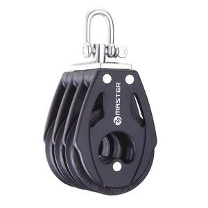 Poulie à roulement à billes pour voilier, diamètre de roue 57 mm, diamètre de fil 10 mm, trois roues/ pivotante/ avec manille, pièces et accessoires BB-0505F - Product Image 2