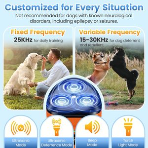 Dispositivo Ultrasónico Portátil para Disuadir Ladridos de Perros, Alcance de 50 Pies, 5 Modos, Recargable, Multifunción - Product Image 5