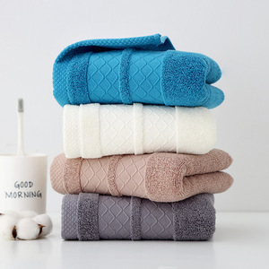 ผ้าเช็ดหน้าผ้าฝ้ายแท้ 34x74 ซม. สีพื้น ผ้าตาข่ายซาติน ผ้าเช็ดตัวสำหรับผู้ใหญ่ ของใช้ในบ้าน ผ้าเช็ดตัวของขวัญ ซึมซับได้ดี ผ้าเช็ดมือ - Product Image 1