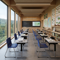 Ensemble bureau et chaise pour étudiant, direct usine, avec base en plastique massif, chaise réglable en hauteur, bureau à pieds en T et poche de rangement