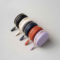 Étui à bijoux de voyage léger et portable en cuir PU doublé de velours, avec logo personnalisé, fait main, pour femme, avec fermeture éclair, organiseur de bagues