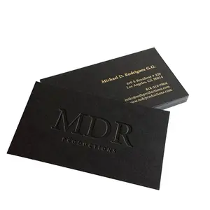 Custom Logo Design Art Paper Embossed Business Card Printing Thank You Greeting Cards With Gold Foil Design