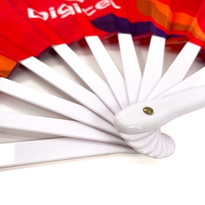 CustomพับRaveมือถือพัดลมAbanicos De Manoจีนของที่ระลึกสําหรับแขก<span class=keywords><strong>2023</strong></span>ตกแต่งโฆษณาที่กําหนดเองขนาดใหญ่พัดลมมือ - Product Image 5