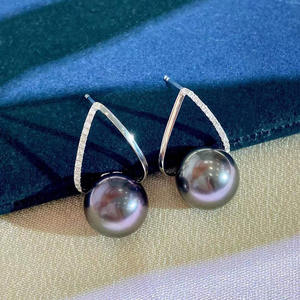 Accesorios de Plata S925 para Hacer Joyas, Pendientes con Cuentas Redondas de 7-10 mm, 21472, Soporte Hueco, Diseño Elegante de Cuentas Redondas - Product Image 1