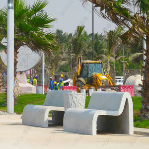 Fiberglass Outdoor <b>Bench</b> <b>2</b> <b>Seater</b> Contemporary Design Durable Park Patio Furniture - Product Image 4