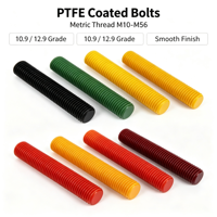 PTFE Coated Full Thread Stud Bolt M10-M56 10.9/12.9 Grade Alloy Steel GB/T9125 Flange Bolt Coarse&Fine Thread High Strength Rod