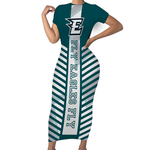 Tùy Chỉnh Đầy Đủ Kỹ Thuật Số In Ấn Bodycon <span class=keywords><strong>Maxi</strong></span> Dress Cho Người Lớn Giản Dị Sexy Phong Cách Ngắn Tay Áo Cộng Với Kích Thước XL Cotton Cho Mùa Hè - Product Image 3