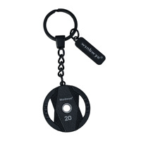 Support de barre de musculation à poids fixe avec logo personnalisé, attache pour Leathersquat Maker, manchon de barre, porte-clés en alliage 3D jaune pour disque de poids