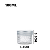 Grosir Stoples Kaca Bermotif Kristal 4oz 8oz 12oz 16oz, Stoples Mason, Stoples Kaviar, Stoples Selai, Gelas Kue, Gelas Yogurt