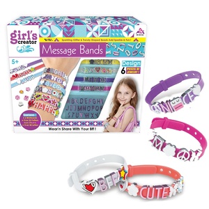 Juguetes Educativos DIY para niñas, pulsera tejida hecha en casa con letras, juguetes educativos - Product Image 1