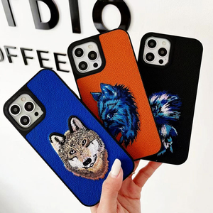 Tiger bordado en relieve para iphone series, nuevo lente rojo, todo incluido, cubierta de cabeza ESTÉREO - Product Image 3