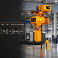 Palans électriques à chaîne triphasés de 5 tonnes avec chariot motorisé, hauteur de levage de 12 m, protection IP55 pour levage industriel lourd