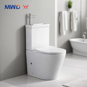 MWD Combiné <span class=keywords><strong>WC</strong></span> et Lavabo en Céramique 2 en 1 Économiseur d'Eau avec <span class=keywords><strong>Lave</strong></span>-Mains Intégré - Product Image 1