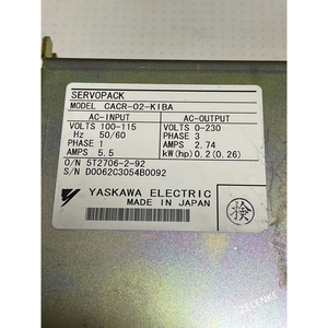 YASKAWA CACR-02-<span class=keywords><strong>KIBA</strong></span> SERVOPACK มือสอง - Product Image 1