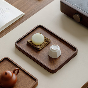 Walnut Wood <b>Tea</b> <b>Tray</b> Solid Wood Serving <b>Tray</b> For <b>Tea</b> Cup Coffee Elegant Design Handmade Craftsmanship - Product Image 4