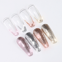 VDN-échantillon gratuit de vernis à ongles brillant, à trempage, en Gel de platine, à paillettes, peinture à ongles métallique