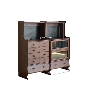 French Retro Solid Wood <b>Sideboard</b> 900mm <b>Storage</b> Cabinet Glass Door Display Unit Kangaroo Cabinet - Product Image 5